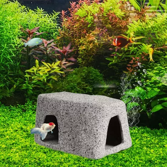 Aquarium Stone Hideaway Decoration Ceramic Tank Decoration Stone Rock Hideout