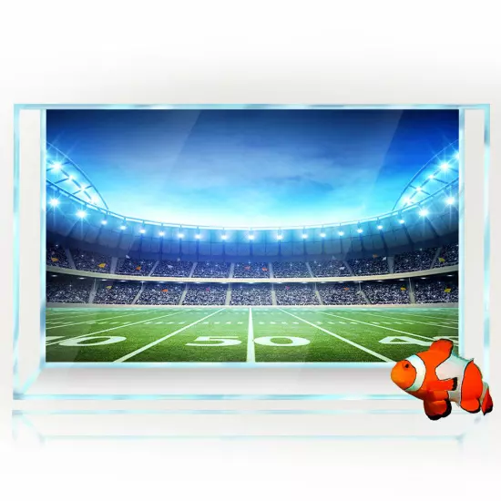 Aquarium Background Sticker, Stadium Football Fish Tank Decorations Poster