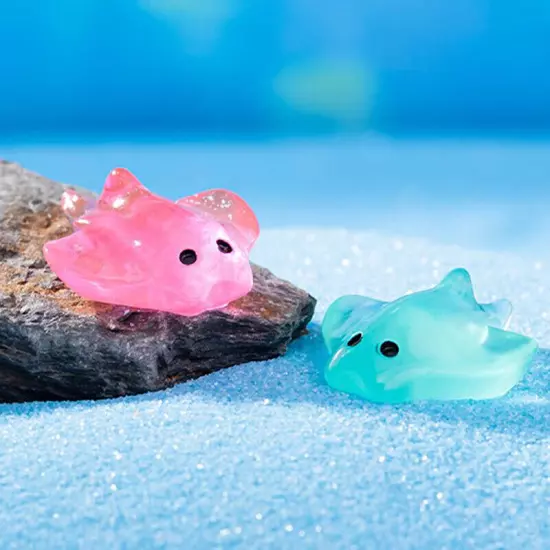 10Pcs Cartoon Mini Cute Manta Ray Mini Ornaments Aquarium Fish Tank Decoratio Sn