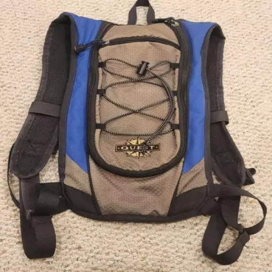 Quest Slim Hydration Pack Backpack Hiking Blue Gray & Black