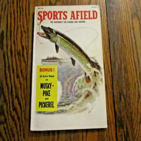 Sports Afield Magazine Vintage July 1956 Free Shipping With Frameable Artwork