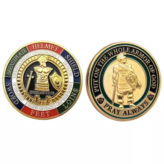 100PCS Put On the Whole Armor Of God Challenge Coin Collection Commemorative