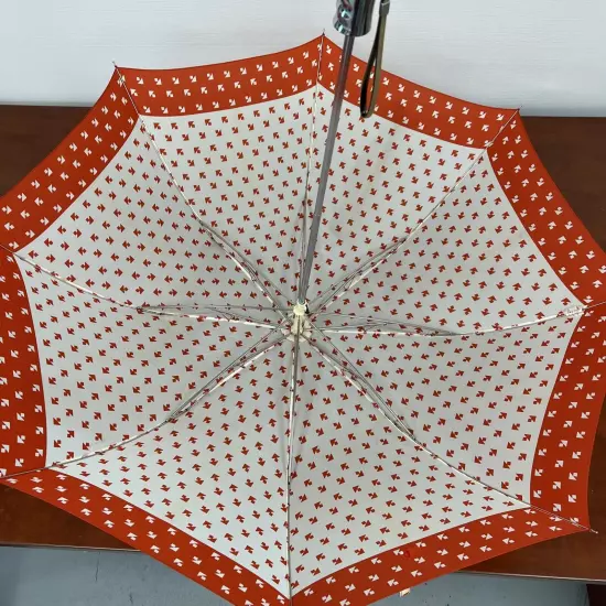 VTG 60s MCM Totes Umbrella Orange And White Rare, Retro