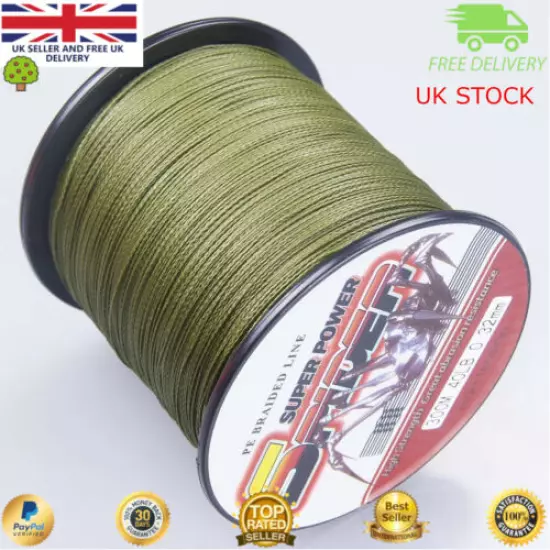 Super Dyneema 100-2000M 50LB Fishing Braid Carp Line Army Green Spod Marker