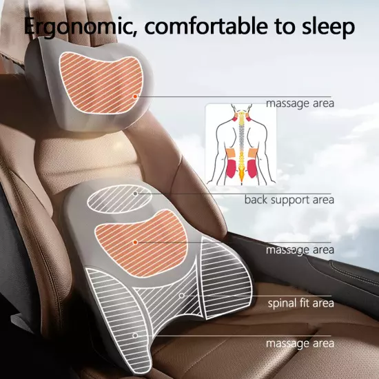 Car Single Headrest Lumbar Support Neck Pillow Lumbar Cushion Car Seat Support 