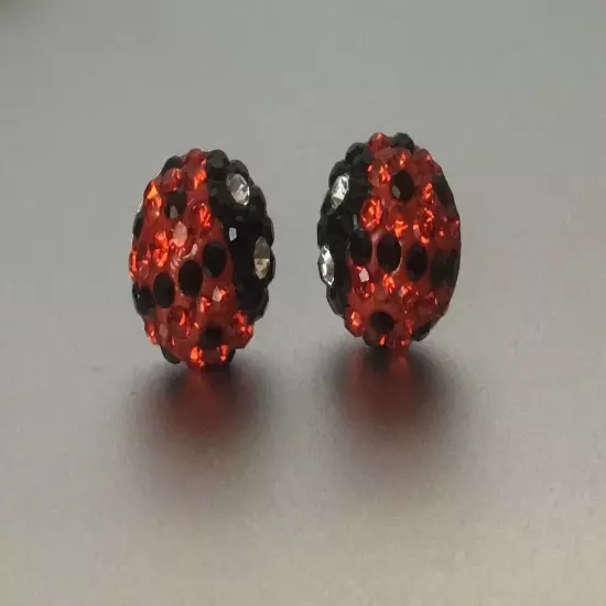 Ladybug Petite Earrings Sterling Silver & Crystal Post Nature Insect