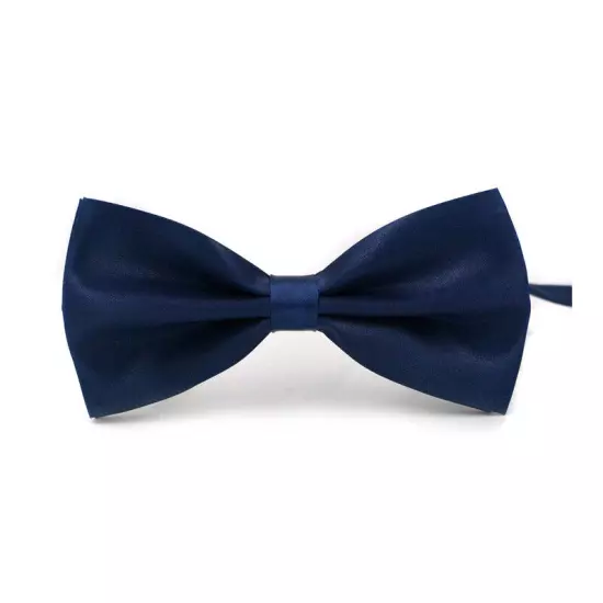 Men Bowtie Classic Wedding Party Bow Tie Solid Color Adjustable Necktie