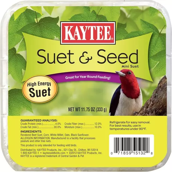 2 Kaytee Suet & Seed High Energy Suet 11.75 Ounces NEW