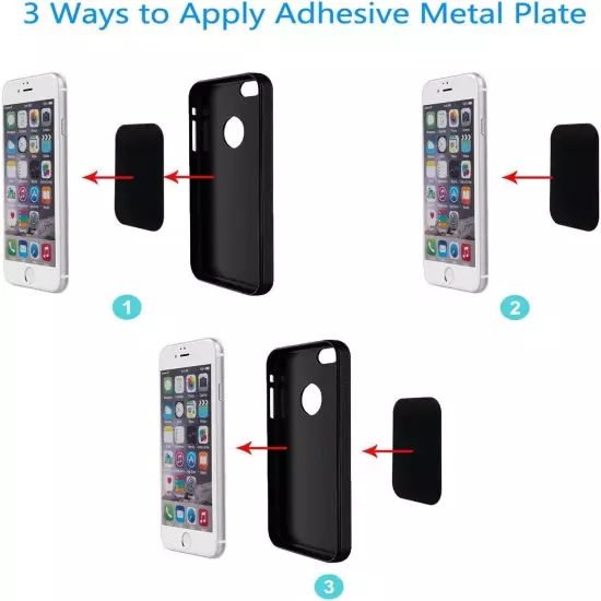 Best Tek Mount Metal Plate, Phone Magnet Sticker, Metal Plate for Magnetic Mount