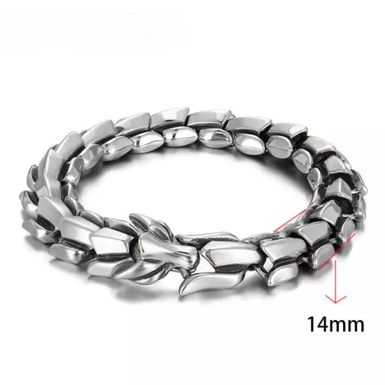 Viking Dragon Stainless Steel Bracelets Ouroboros Unique Gothic Perfect Men Gift