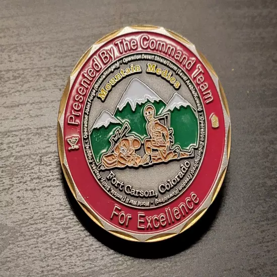 10th Combat Support Hospital Excelllence Challenge Coin Fort Carson Command Team