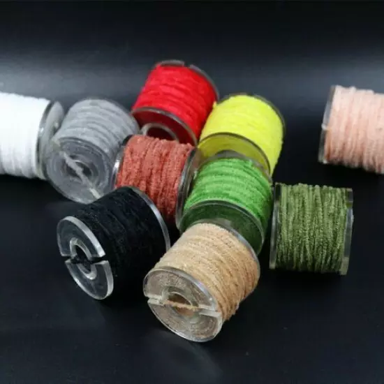 10 Spools Multi Colors Rayon Chenille Yarn 2mm Tinsel Line Fly Tying Materials