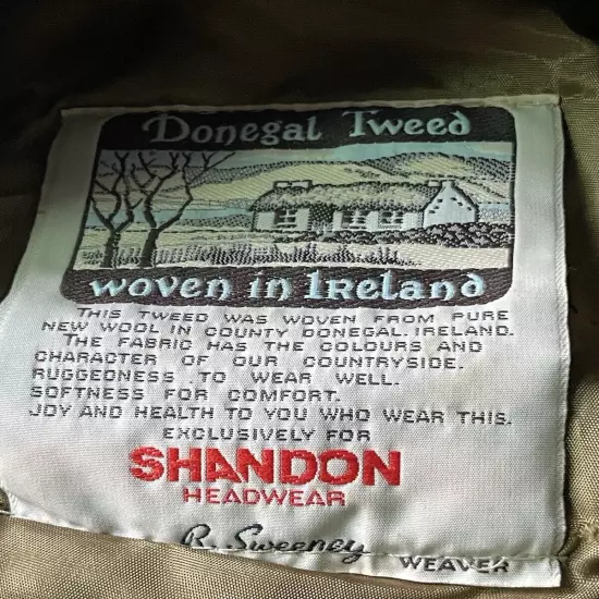 Donegal Tweed Patchwork Newsboy Cap By Shandon Headwear Woven In Ireland Wool