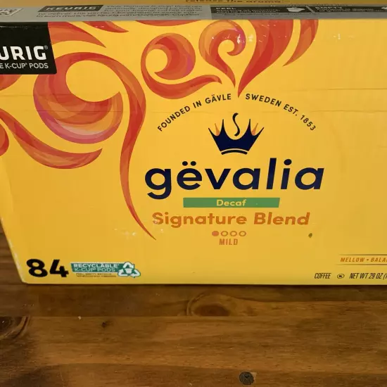 Gevalia Signature Blend Decaf Mild Light Roast K-Cup Coffee Pods (84 ct Box)