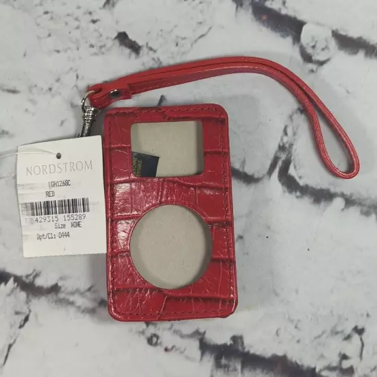 Vintage Ipod Case Small Red Leather Clip On New with Tags Nordstrom