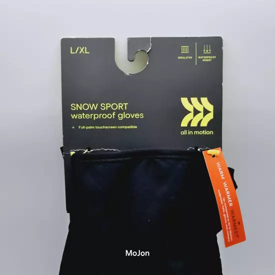 Men's Waterproof Snow Gloves - All in Motion Black L/XL