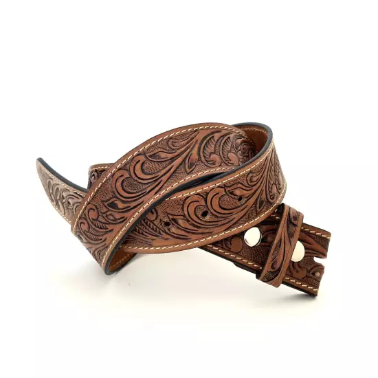 Western Belt Handmade Strap Men's Full Grain Leather No Buckle Cowboy Rodeo Belt