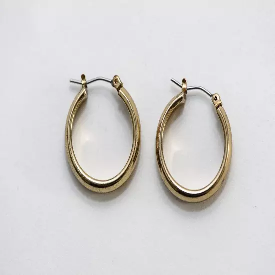 Gold tone latch back hoop earrings