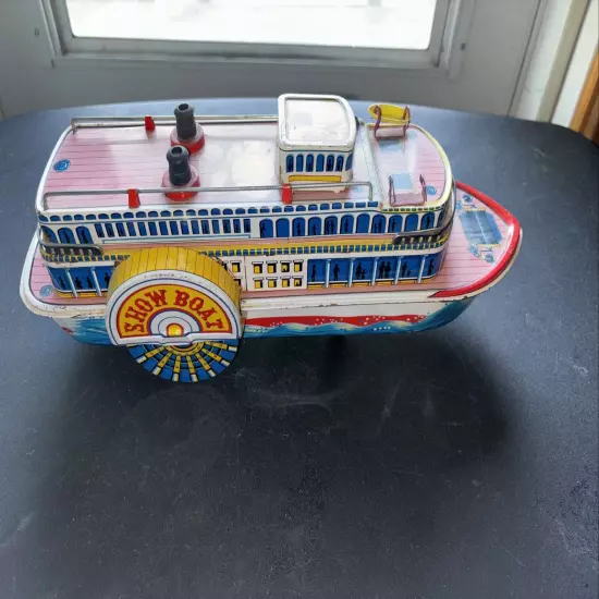 Untested Vintage 1960's Modern Toys Tin Litho Showboat Made In Japan