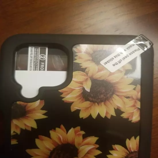 GOLINK Samsung Galaxy A12 Sunflower Full body Case Cover Black Yellow 