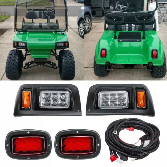 Golf Cart Street Legal LED Light Headlight & Taillight Kit for Club Car DS 1993+