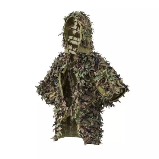 Ghillie Suit Sniper Camouflage Set Tactical Poncho Helikon-Tex Leaf Woodland 