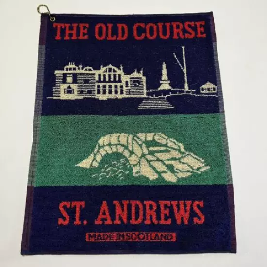 Vintage St. Andrews Golf Bag Towel Made in Scotland PGA Golf Course 15" x 20"