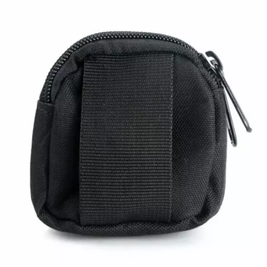 sale Mini Pocket Waterproof Portable 2-Layer Coin Wallet Zipper Bag Pouch Black