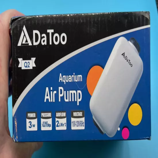 DaToo Aquarium Air Pump 3 Watt Adjustable Oxygen Pump with 2 Outlets for Fish