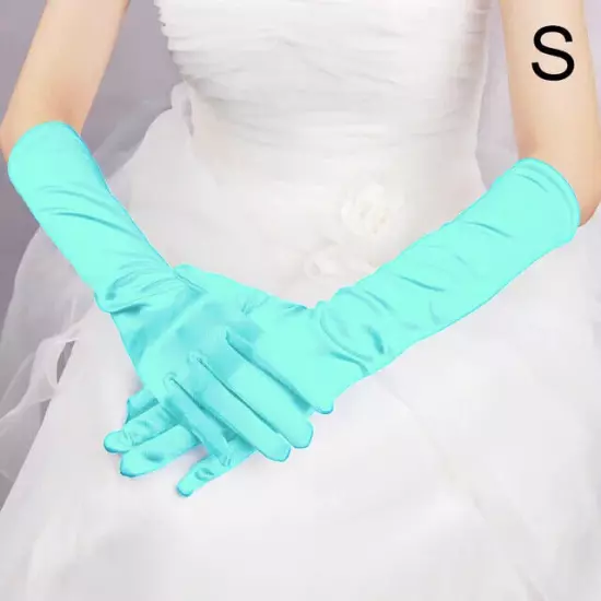 Women's Satin Long Gloves Opera Wedding Bridal Evening Party Prom Costume Glove