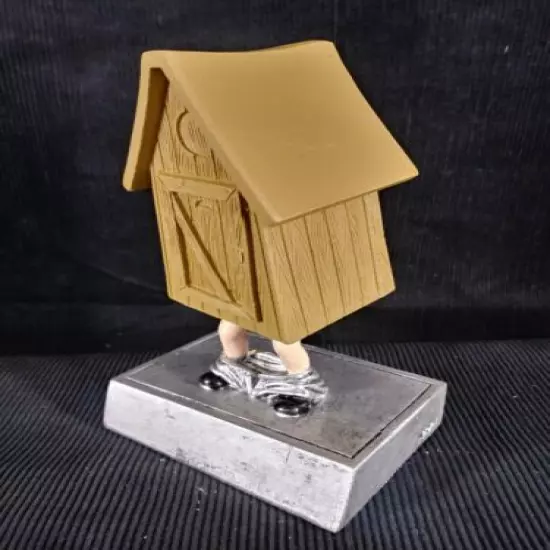 Pewter Resin Color Outhouse Bobblehead Trophy Award (52101-GS) Free Engraving