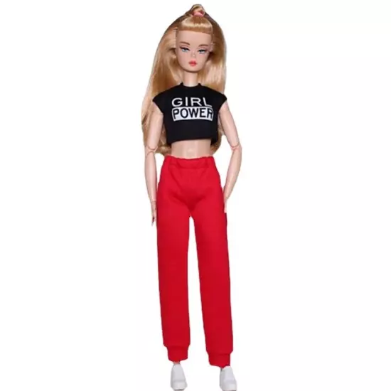 Black Style 1/6 Doll Clothes For 11.5" Doll Outfits Shirt Top Shorts Pants Skirt