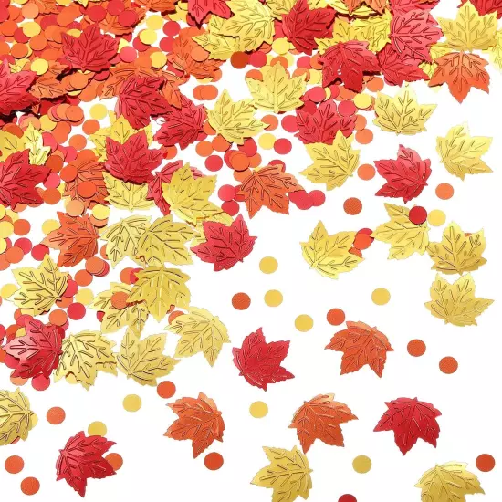 Fall Confetti Thanksgiving Maple Leaf Confetti Foil Metallic Sequins Fall Con...