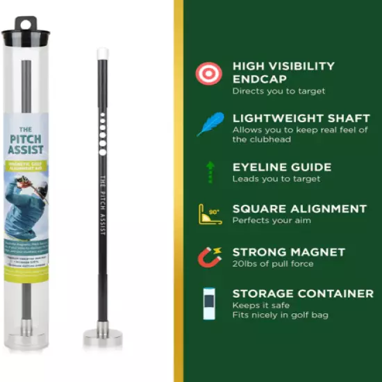 Golf Alignment Rods: Magnetic Club Alignment Stick Demonstrates Correct Golf Swi