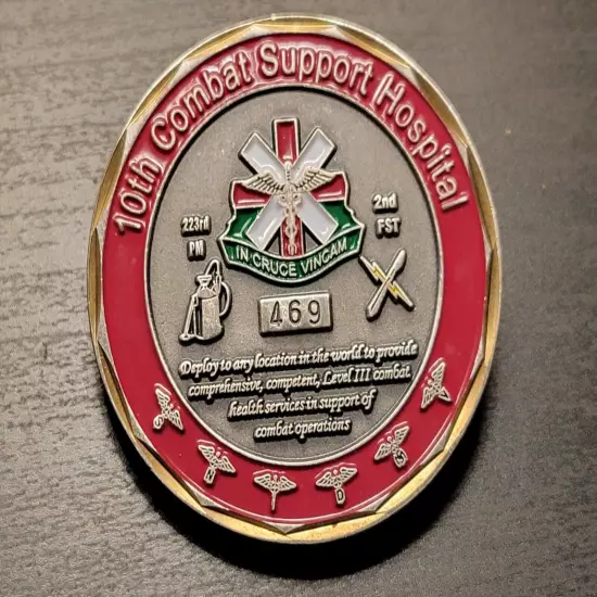 10th Combat Support Hospital Excelllence Challenge Coin Fort Carson Command Team