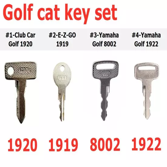 Golf Cart key Set For E-Z-GO YAMAHA Golf Cart PTV Club Car Ds Gas/Electric