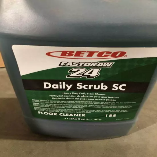 BETCO FASTDRAW 24 18847-00 Daily Scrub SC Floor Cleaner ; 2L-NIB of 4