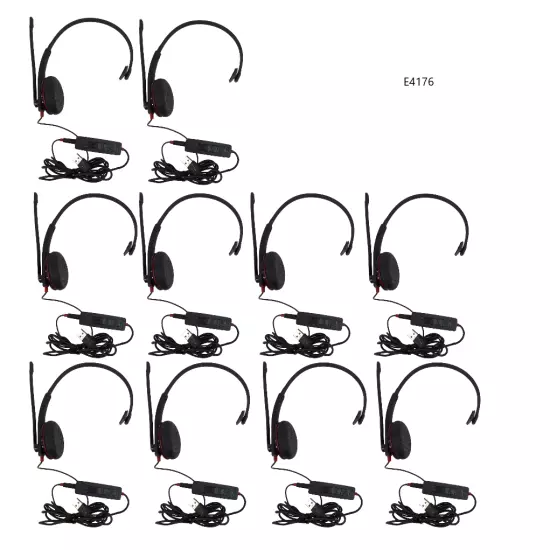 Lot of 10 Plantronics 315T Mono Wired Headset 300DA USB Adapter Mic E4176