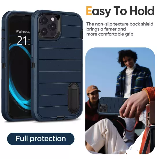 For iPhone 12 Pro Max/12 Pro/12 Shockproof Hybrid Rugged Hard Stand Case Cover