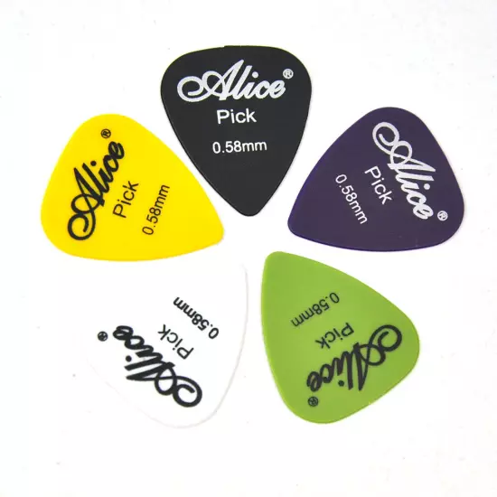 Lots of 100pcs Alice AP-F Matte Nylon Guitar Picks Multi Thickness Mixed Colors