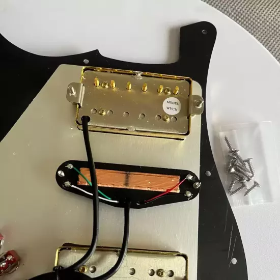 11-Holes Prewired Loaded Pickguard with Gold HSH Alnico V Pickups