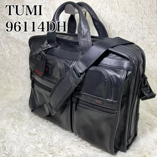 Tumi 96114Dh All Leather Briefs Business Shoulder Tote Bag Black