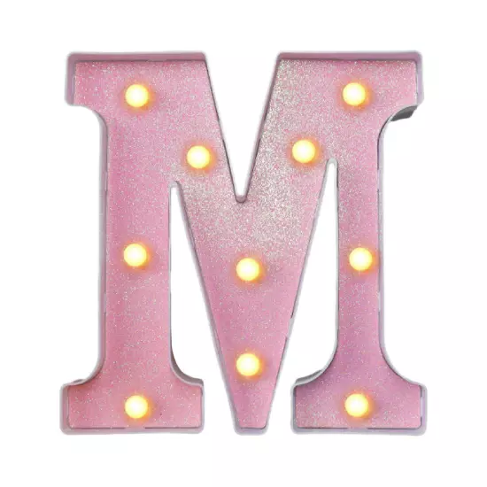 Led Light Up Letter,Pink Marquee LED Letter Lights 26 Alphabet,Lighted Letters A