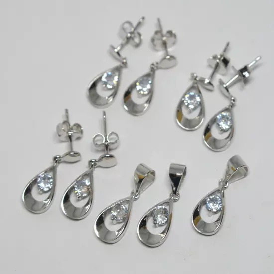 925 STERLING SILVER LADIES EARRINGS & PENDANTS LOT BUNDLE