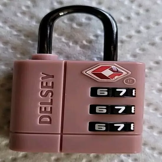 Delsey Paris Pink TSA 007 Combination Padlock Standalone New & Unlocked RARE