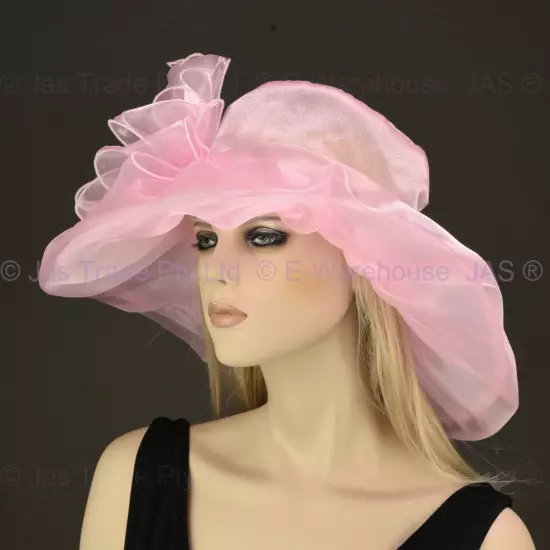 Spring Race Carnival Derby Day Church Wedding Women Ladies Organza Evening Hat