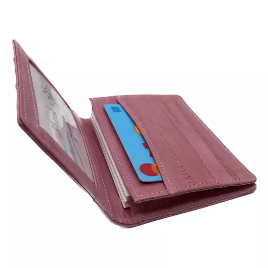 Genuine Eel Skin Leather Business Card ID Wallet Credit Card Case