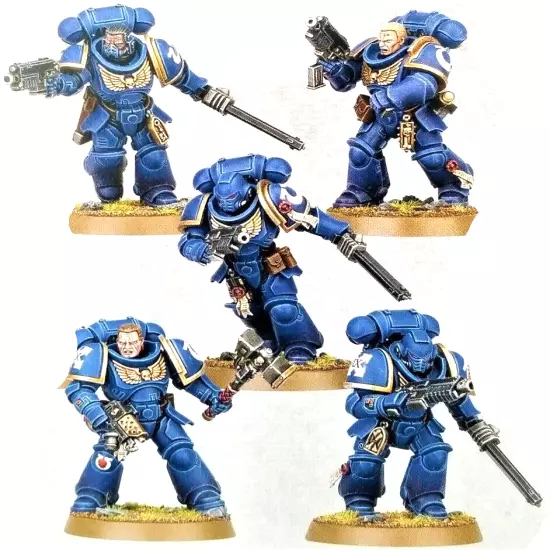 40K Primaris Space Marines 5 Assault Intercessors MULTI POSE Hammer Combat Squad