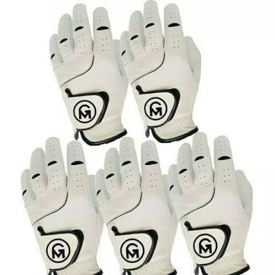 Mens Golf Gloves White Premium Cabretta Leather Golf Gloves Left - Right-Hand 