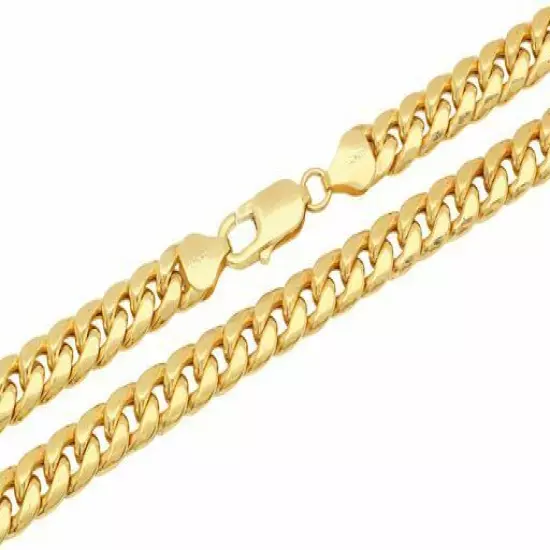 10k Yellow Gold 4.5mm-6mm Miami Cuban Link Chain Necklace Bracelet 7"-30" Hollow